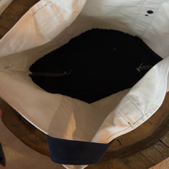 Trader Joe's large embroidered cotton canvas tote bag 20 x 14 x 6 inches - Picture 3 of 4